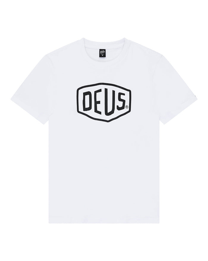 Shield Tee - White, view 3|Flatlay