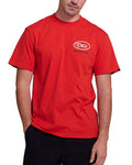 Shimmy Tee - Mandarin Red, view 1|Model