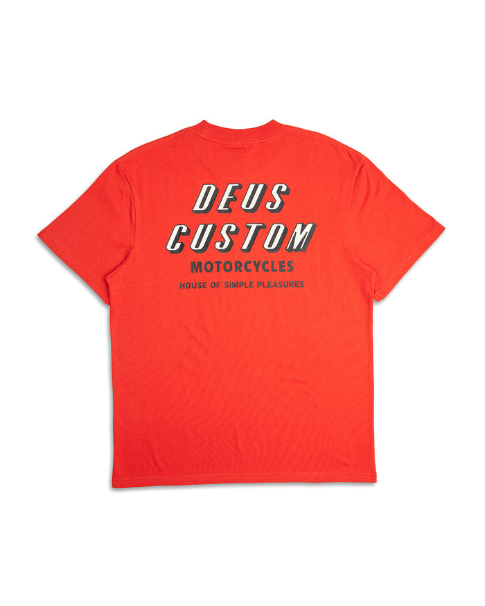Shimmy Tee - Mandarin Red, view 6|Flatlay