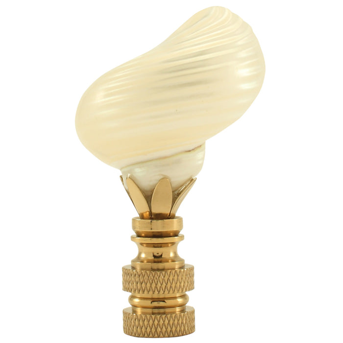 SILVER MOUTH SHELL Finial - Polished Brass