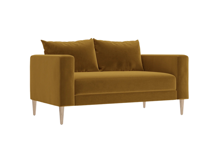 Mustard Recycled Velvet / Loveseat Cushion