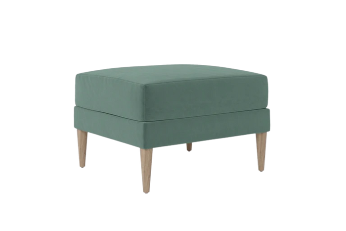 Seafoam Recycled Velvet / Ottoman
