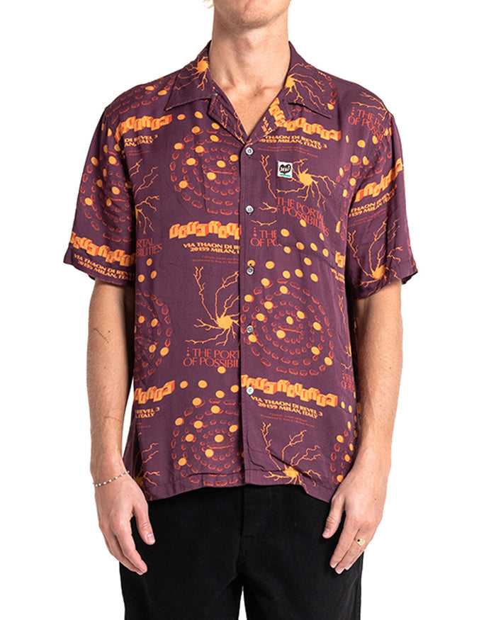 Smithson Short Sleeve Shirt - Maroon, view 1|Model
