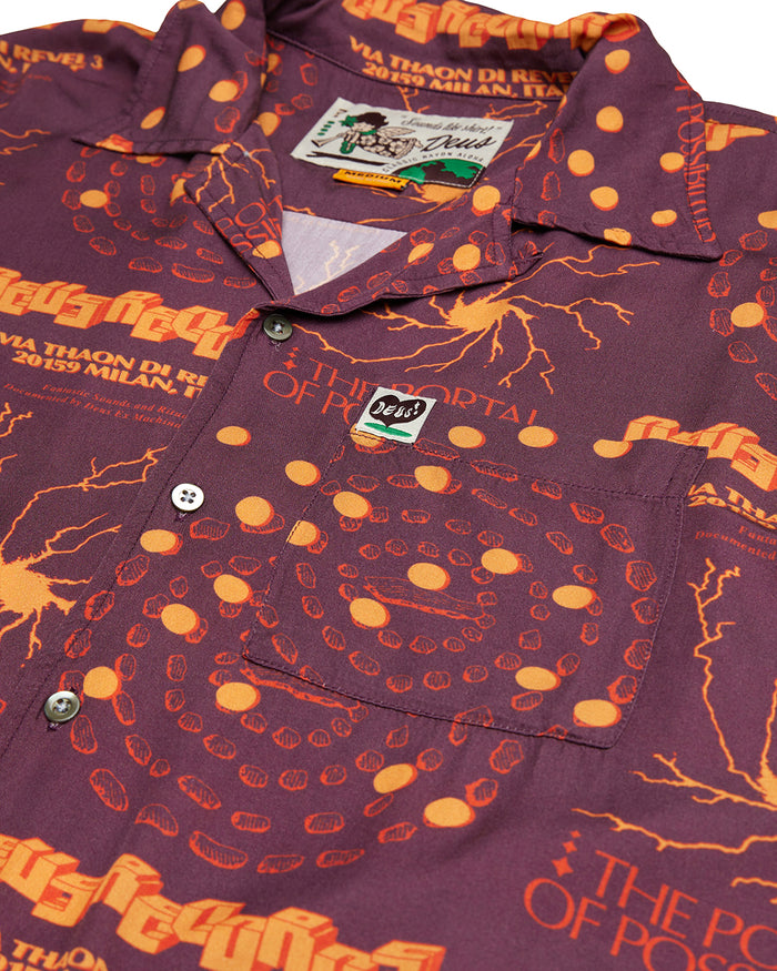 Smithson Short Sleeve Shirt - Maroon, view 6|Flatlay
