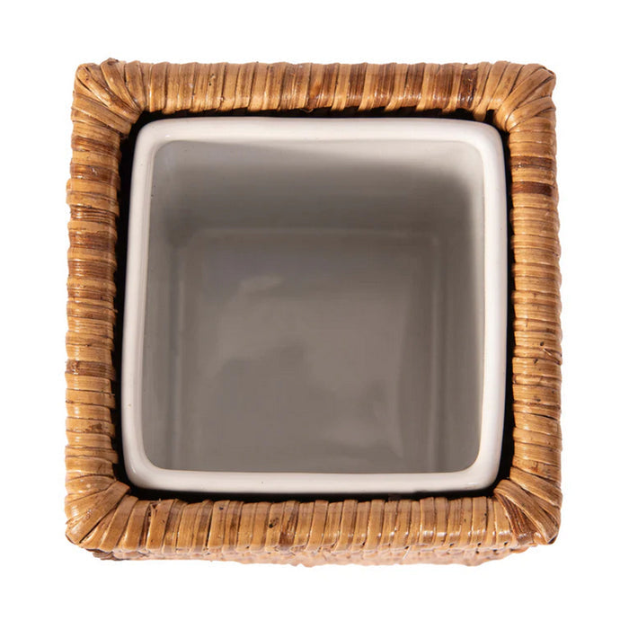 Square Tumbler with Ceramic Insert - Brown