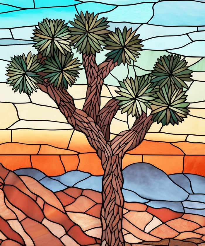 Stained Glass Landscape #3 - Joshua Tree by Head West Studio