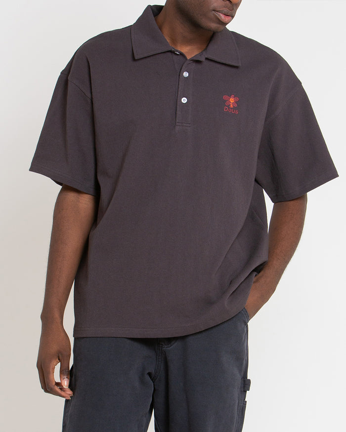 Stokes Records Polo - Anthracite, view 1|Model