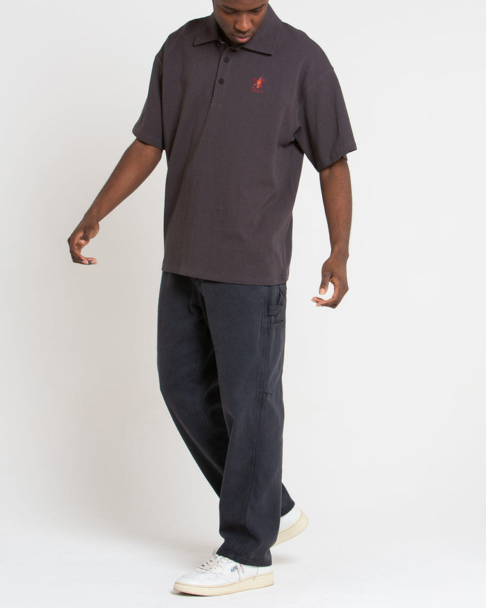 Stokes Records Polo - Anthracite, view 3|Model