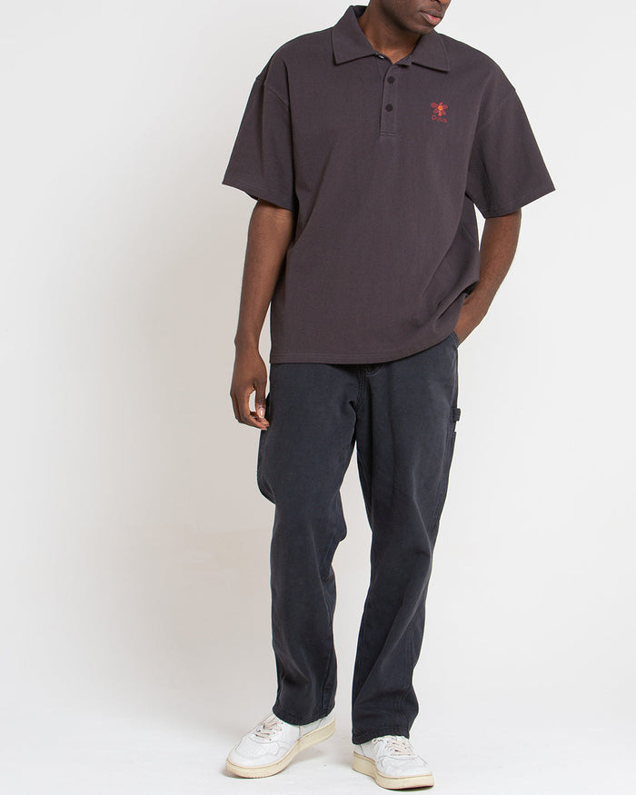 Stokes Records Polo - Anthracite, view 4|Model