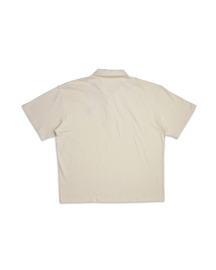 Stokes Records Polo - Dirty White, view 6|Flatlay