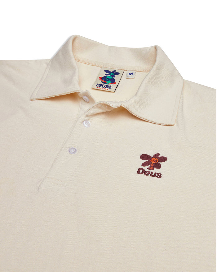 Stokes Records Polo - Dirty White, view 7|Flatlay