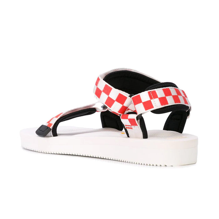 Suicoke Check Print Sandals - Red/White, view 3