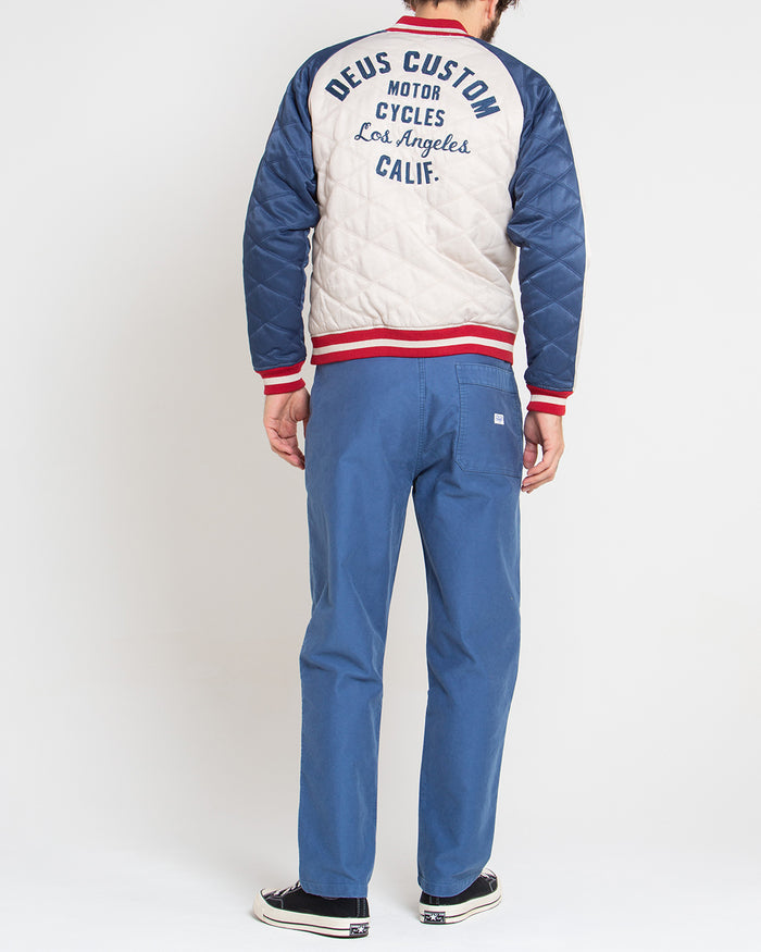 Supporters Jacket - White-Blue, view 3|Model
