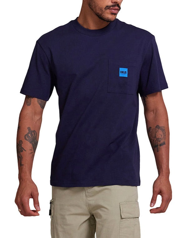 Take Off Pocket Tee - Navy, view 1|Model