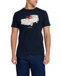 The A100 Tee - Navy, view 1|Model