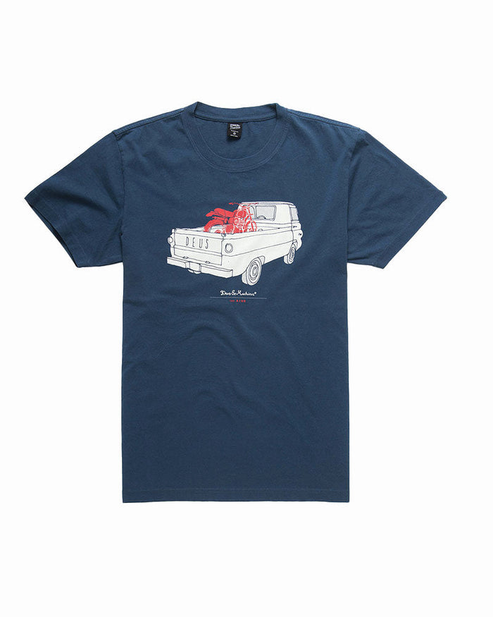 The A100 Tee - Navy, view 5|Flatlay