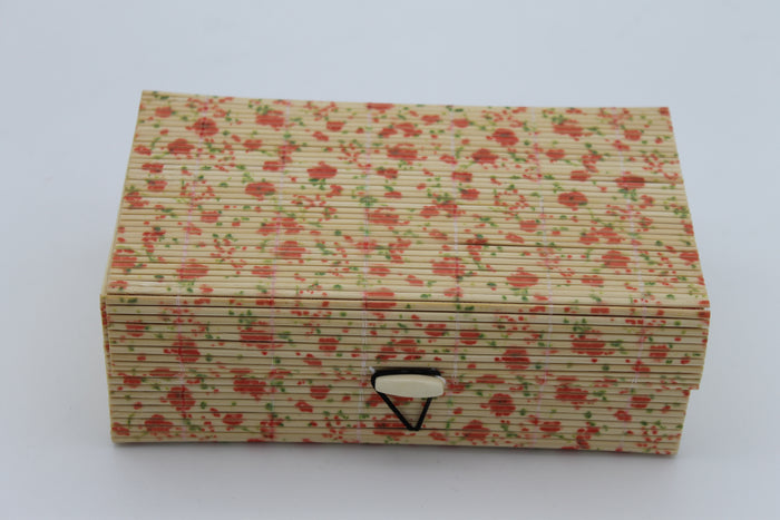 Three-In-One Bamboo Jewelry Box - small pink flowers