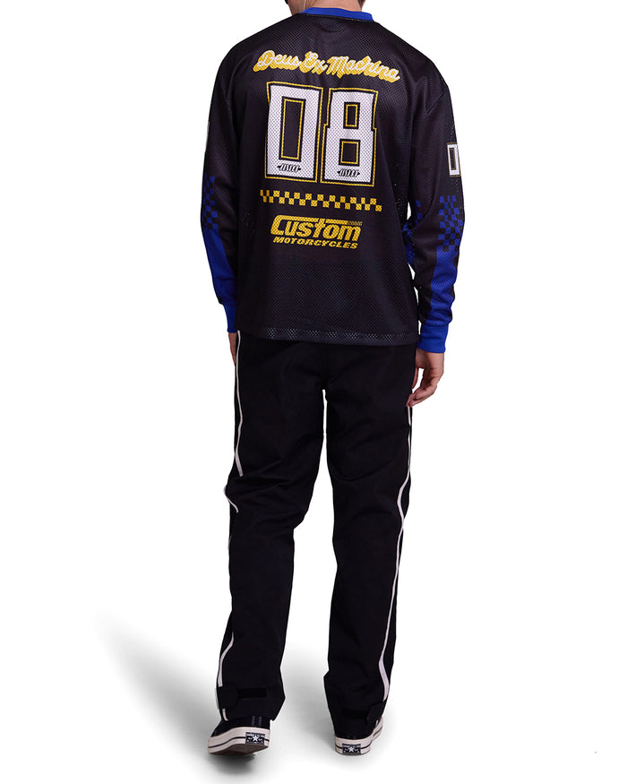 Threepeat Moto Jersey - Black, view 2|Model