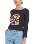 Unhenged Long Sleeve Top - Anthracite, view 1|Model