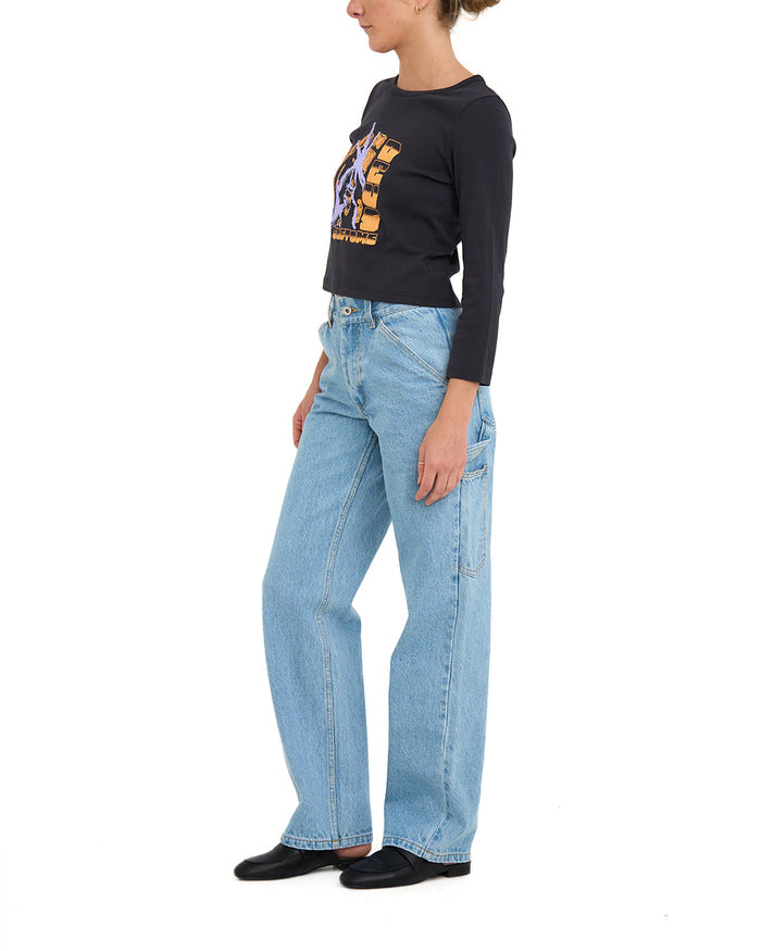 Unhenged Long Sleeve Top - Anthracite, view 4|Model