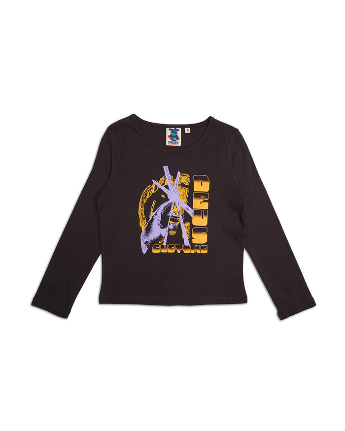 Unhenged Long Sleeve Top - Anthracite, view 5|Flatlay