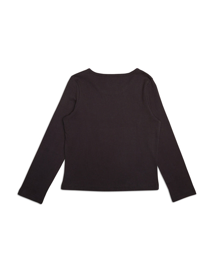 Unhenged Long Sleeve Top - Anthracite, view 6|Flatlay