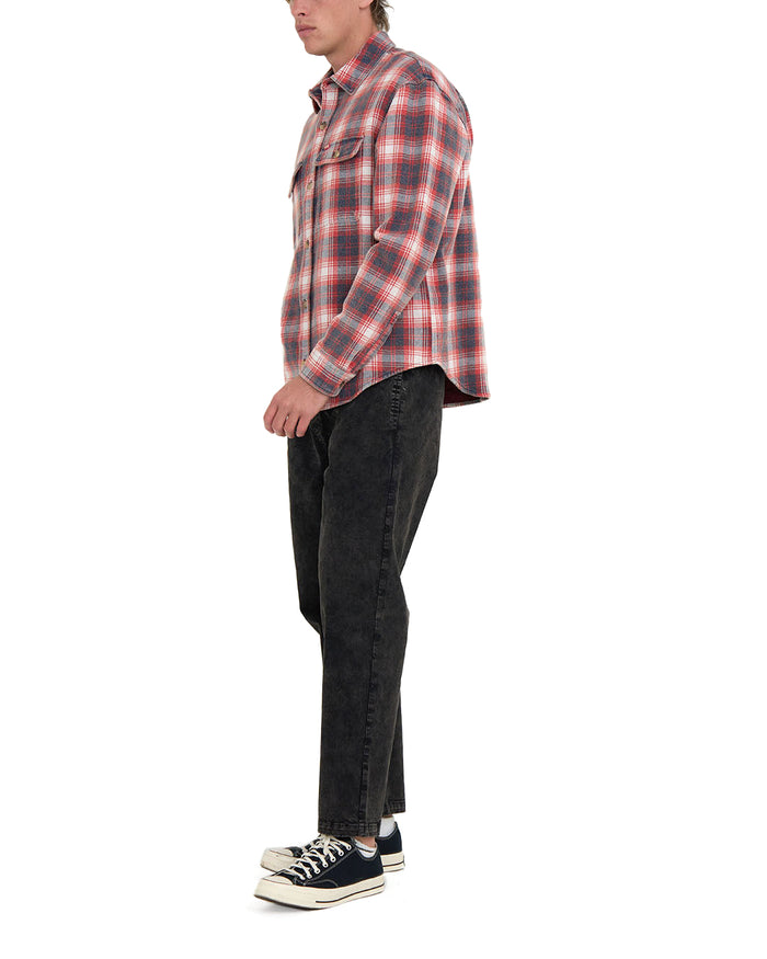 Vacay Check Shirt - Red Check, view 3|Model
