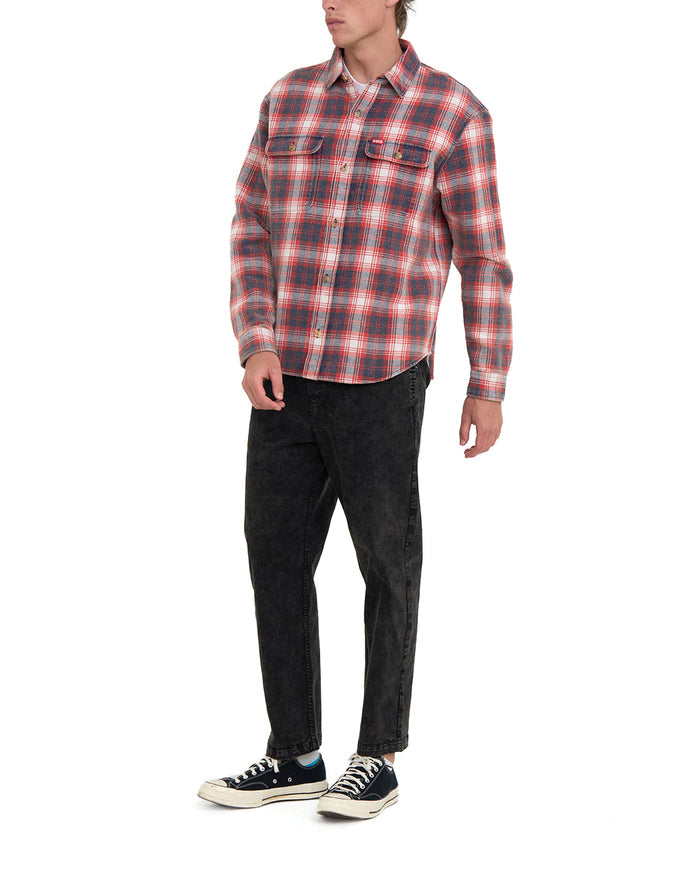 Vacay Check Shirt - Red Check, view 4|Model