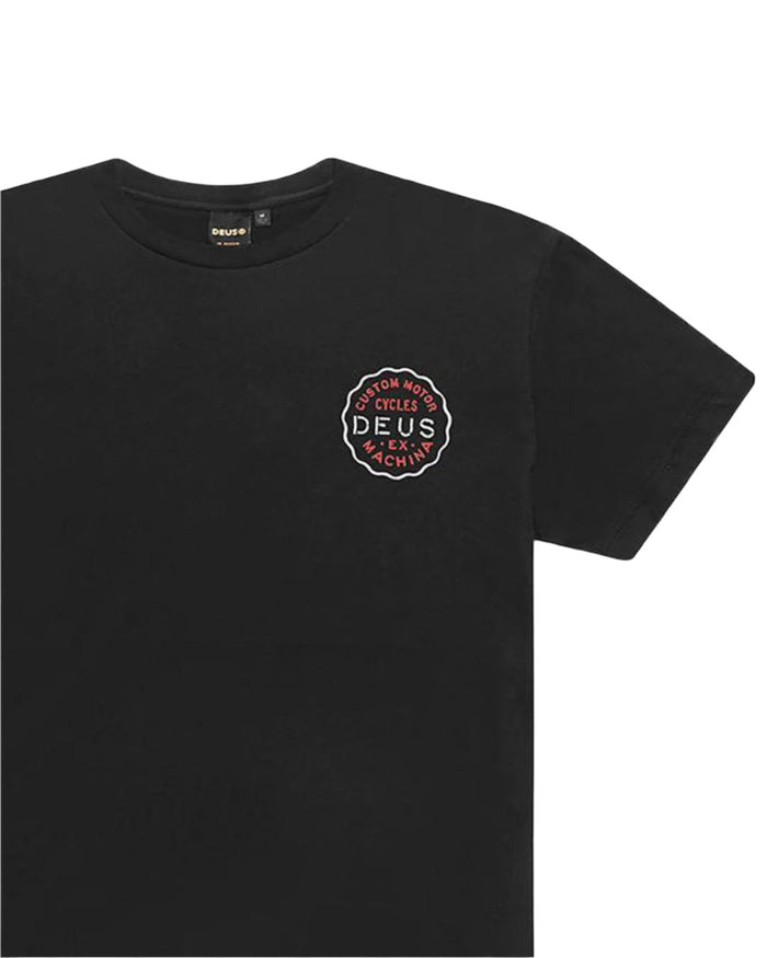 Venice Address Embroidery Tee - Black, view 5|Flatlay