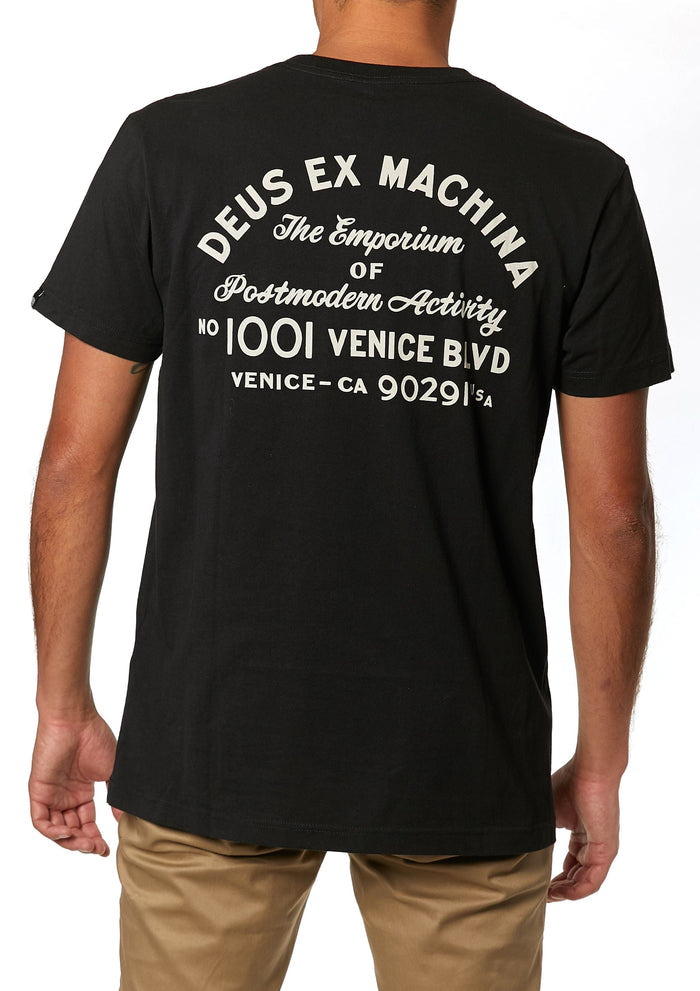 Venice Address Pocket Tee - Black, view 1|Model