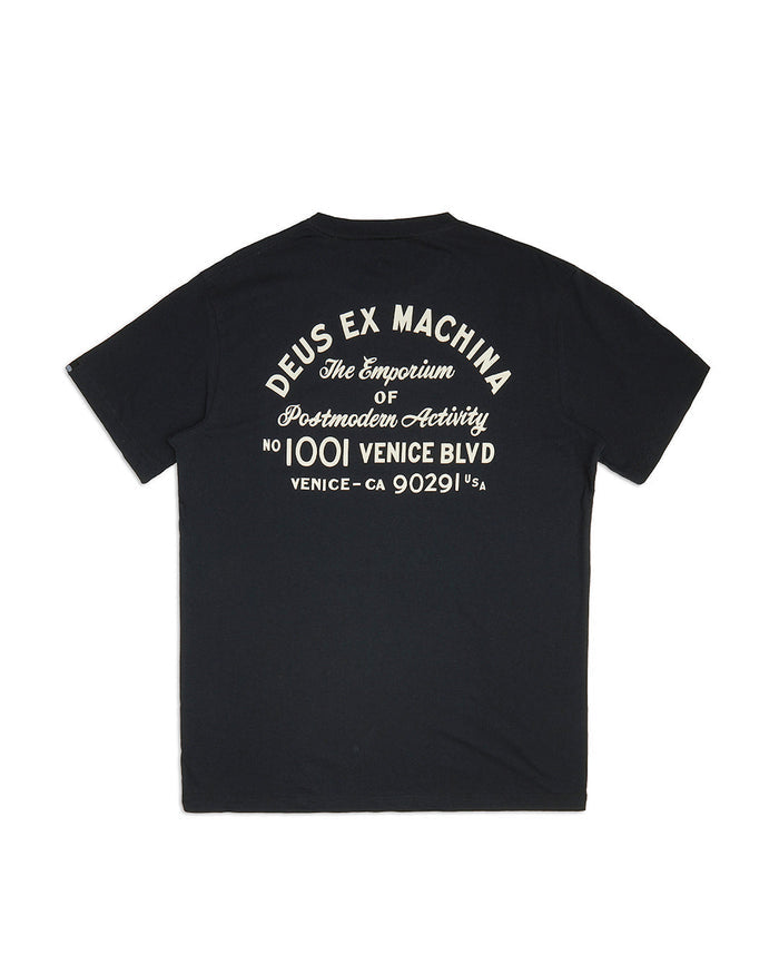 Venice Address Pocket Tee - Black, view 3|Flatlay