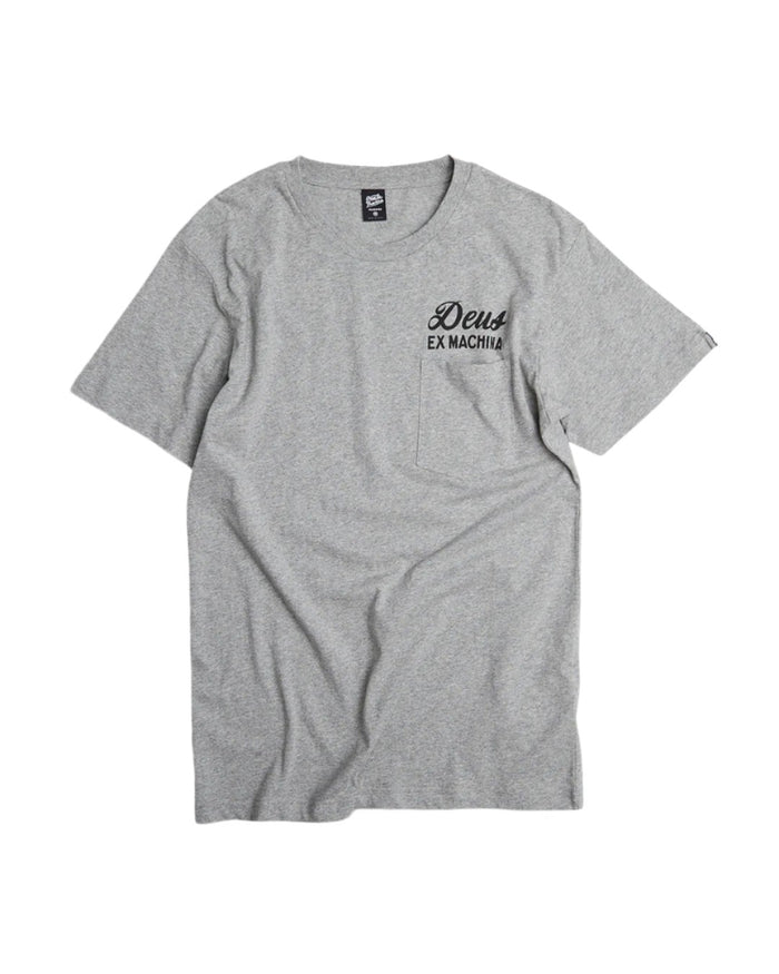 Venice Address Pocket Tee - Grey Marle, view 5|Flatlay