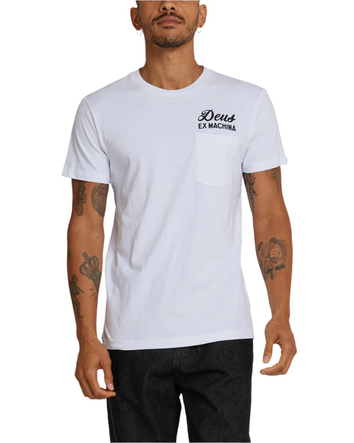 Venice Address Pocket Tee - White, view 1|Model