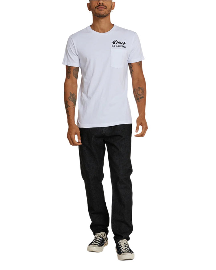 Venice Address Pocket Tee - White, view 3|Model