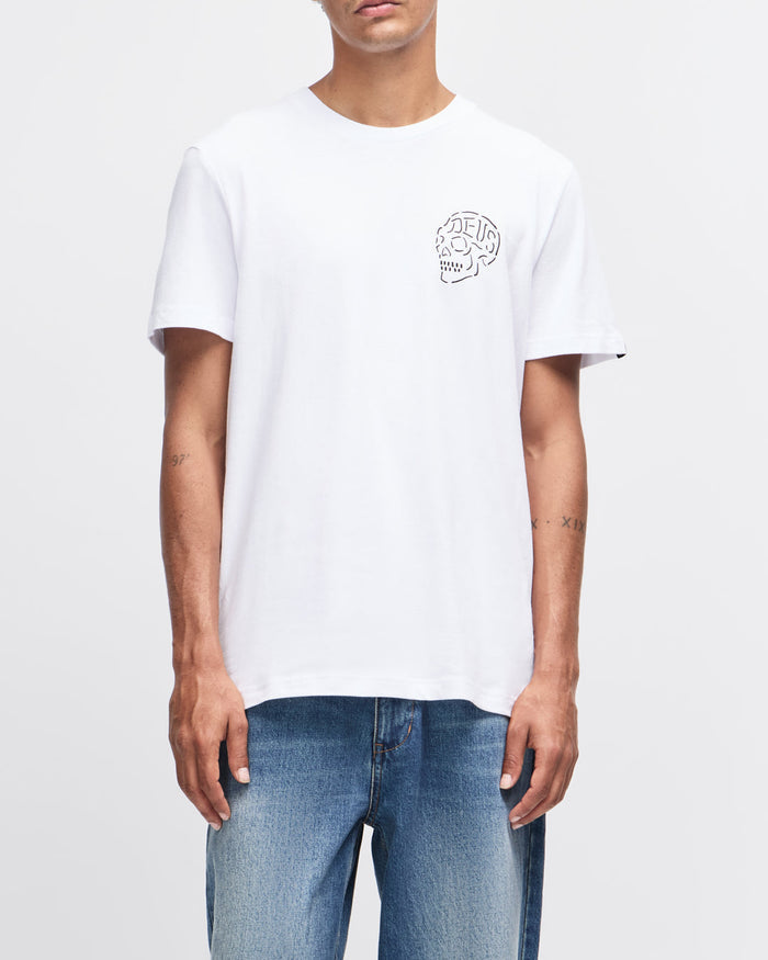 Venice Skull Tee - White, view 2|Model