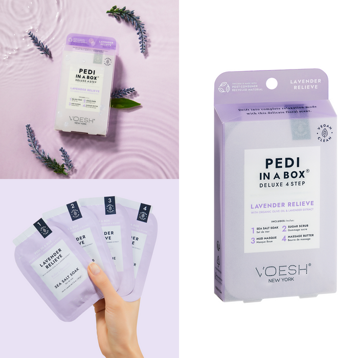 Voesh - Pedi in a Box 4 Steps Lavender Relieve (box/50pcs)