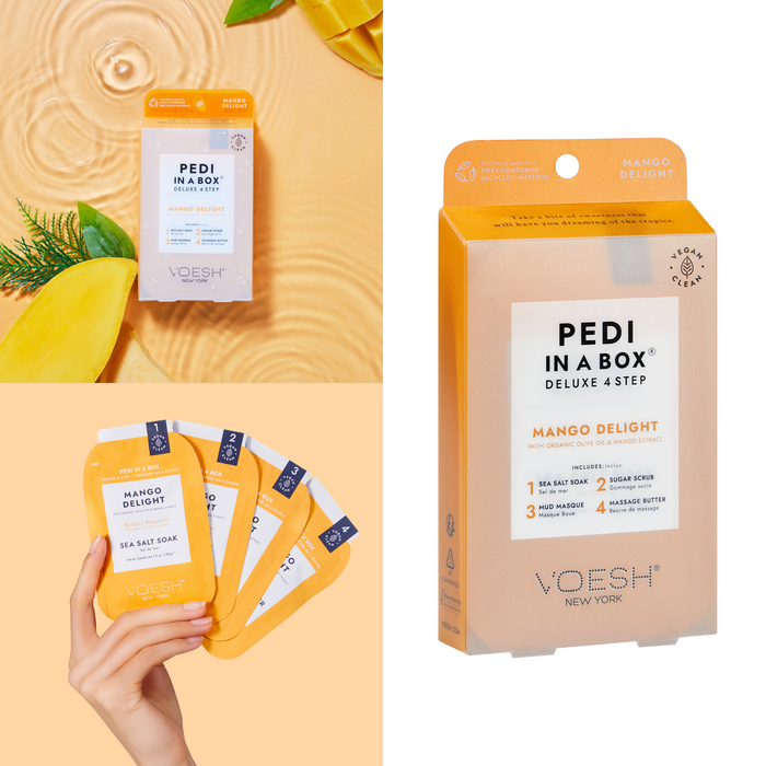 Voesh - Pedi in a Box 4 Steps Mango Delight (box/50pcs)