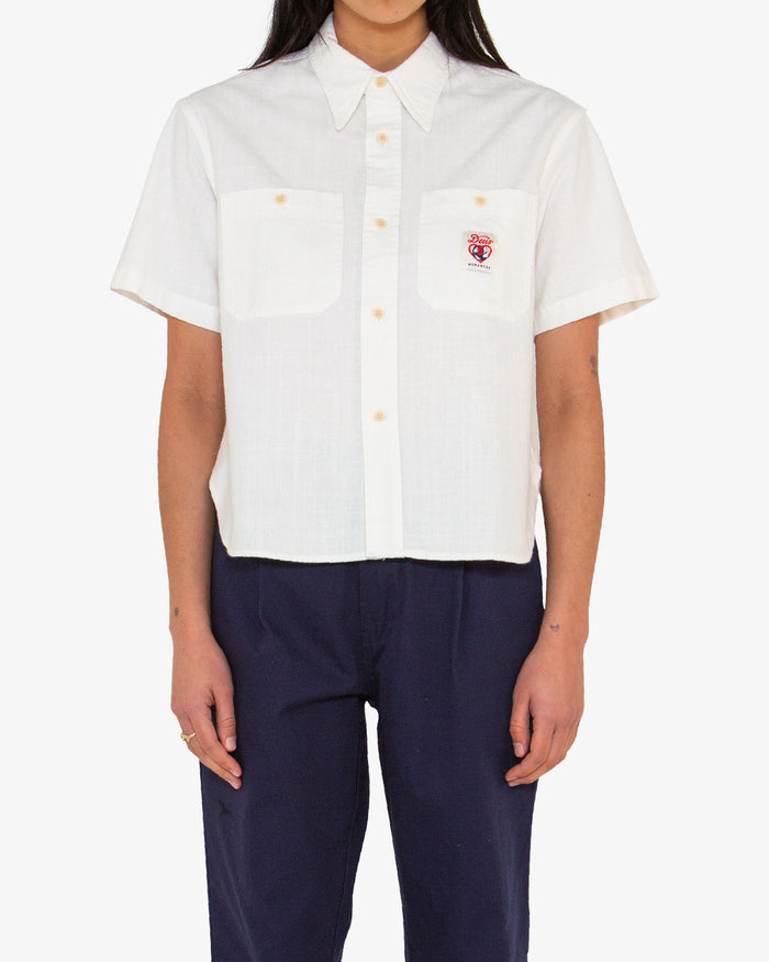 Work Shirt - Natural Chambray, view 1|Model