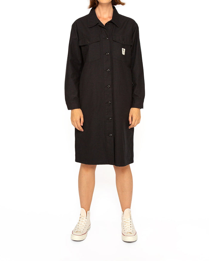 Workwear Dress (Relaxed Fit) - Black, view 1|Model