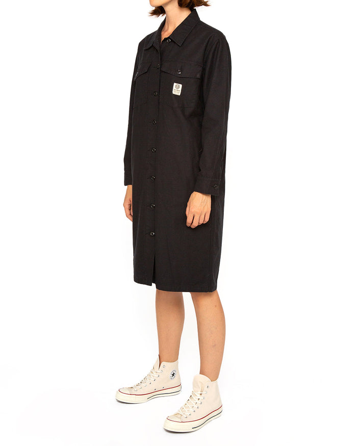Workwear Dress (Relaxed Fit) - Black, view 3|Model