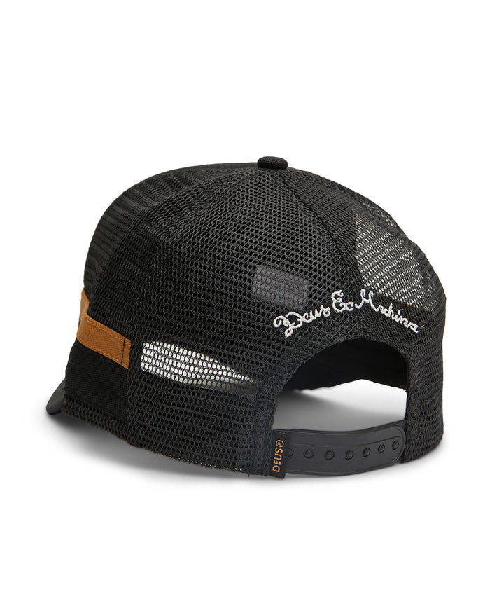 Woven Pill Trucker - Black, view 2|Flatlay