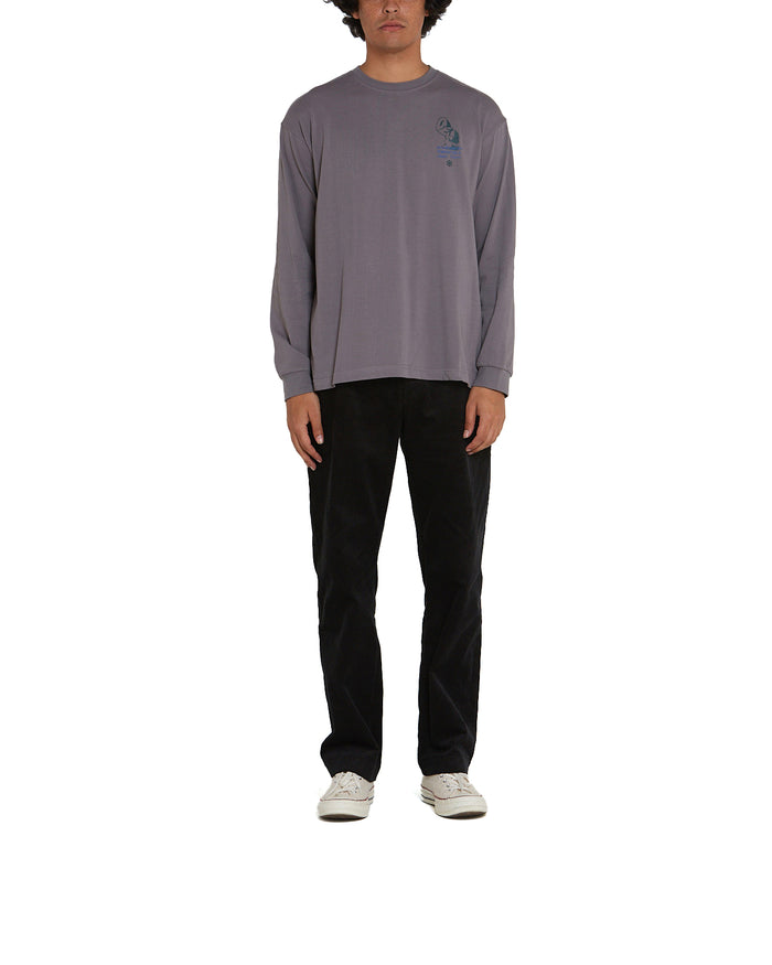 Yama Long Sleeve Tee - Lead Grey, view 3|Model