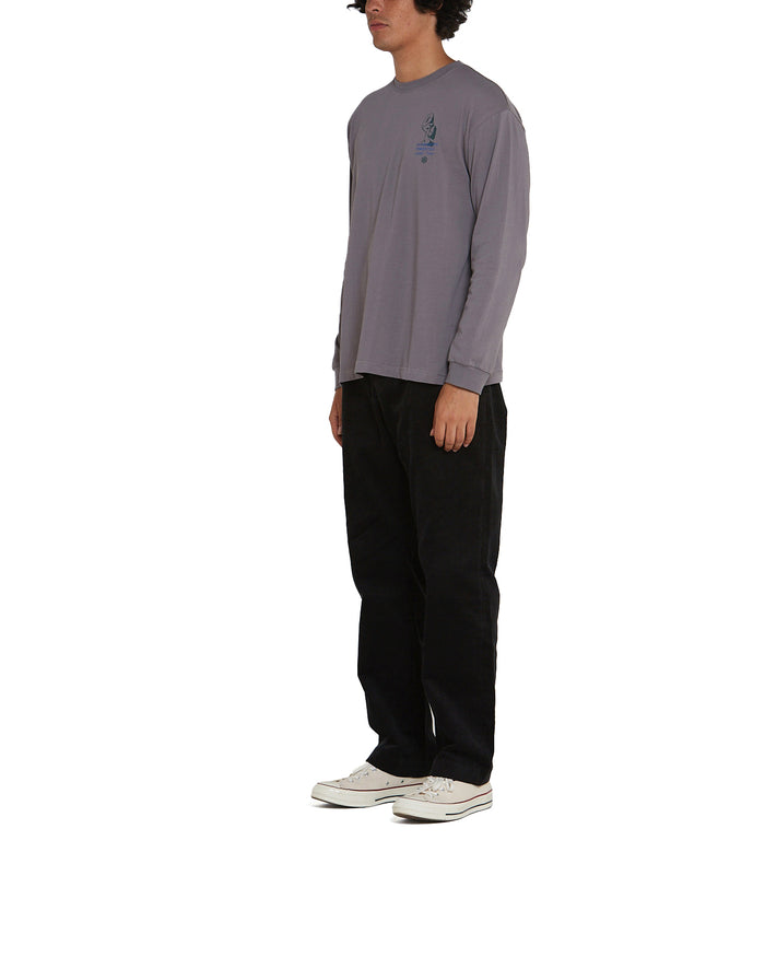Yama Long Sleeve Tee - Lead Grey, view 4|Model