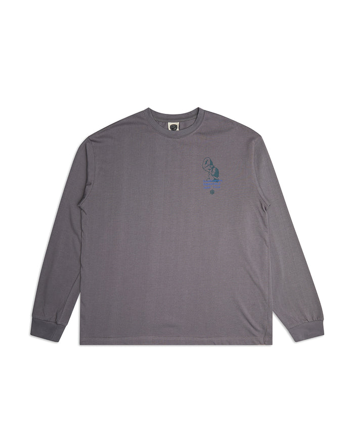 Yama Long Sleeve Tee - Lead Grey, view 5|Flatlay